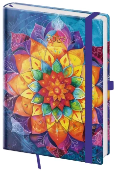 Týdenní diář A5 Vario Mandala s gumičkou