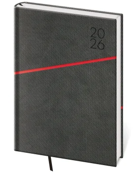 Týdenní diář A5 Grife šedo/červený