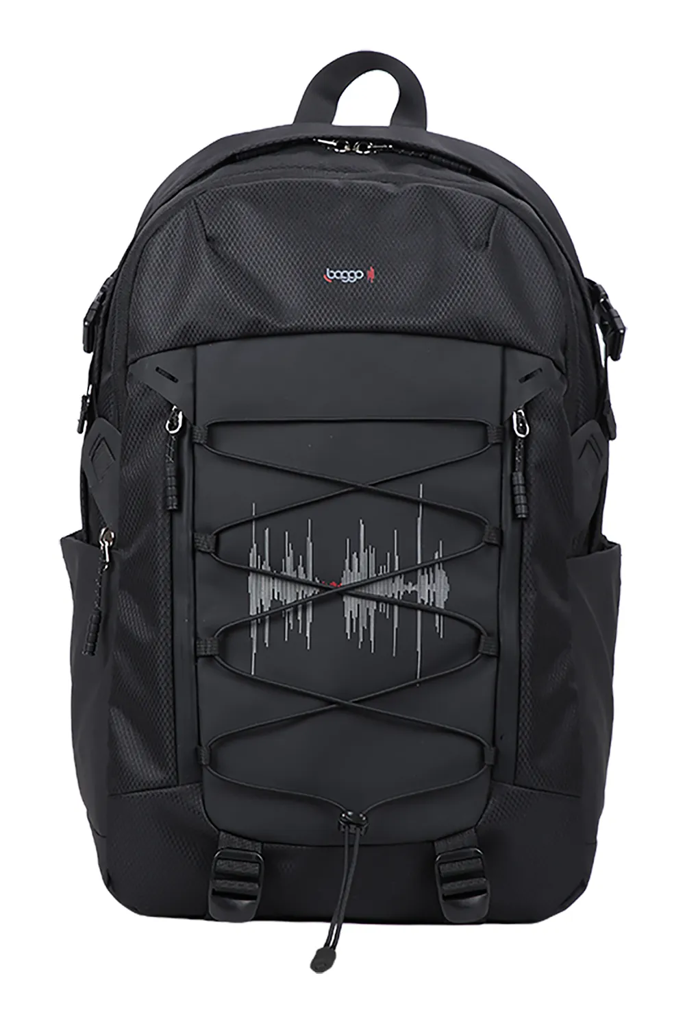 Černý městský batoh Baggo Flex Heartbeat Black