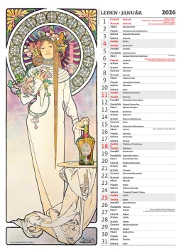 Kalendář Alfons Mucha
