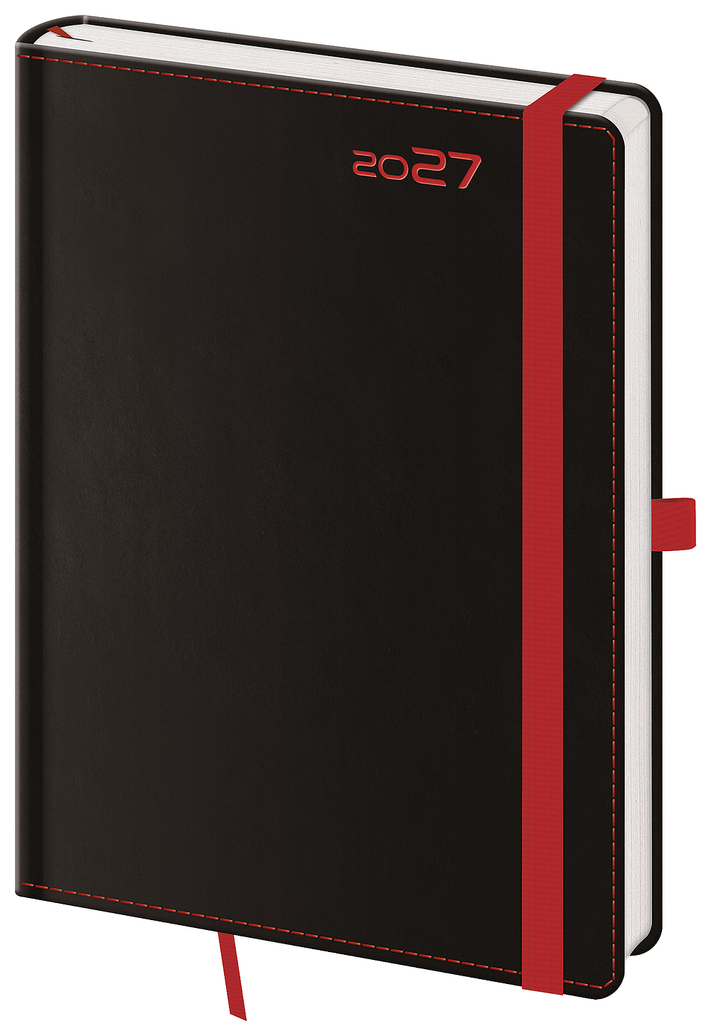 Týždenný diár A5 Black Red s pútkom