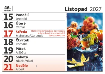 Čitelný týdenní kalendář