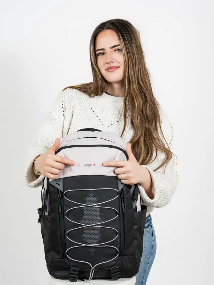Batoh pro studenty Baggo Flex White Bee