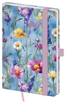 Kapesní diář A6 Vario Wildflowers s gumičkou