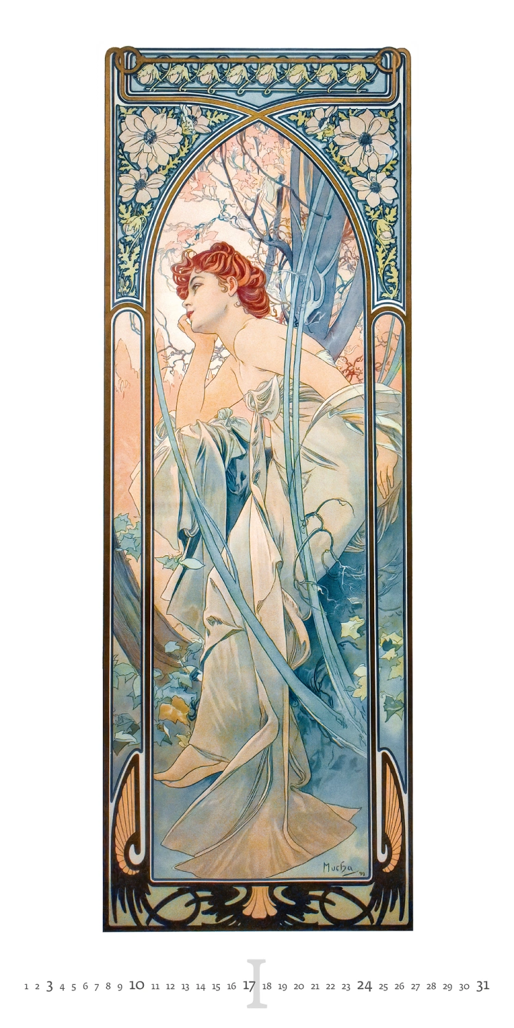 Kalendár Alfons Mucha – ukážka mesiaca
